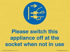 Please switch this appliance off at the socket when not in use